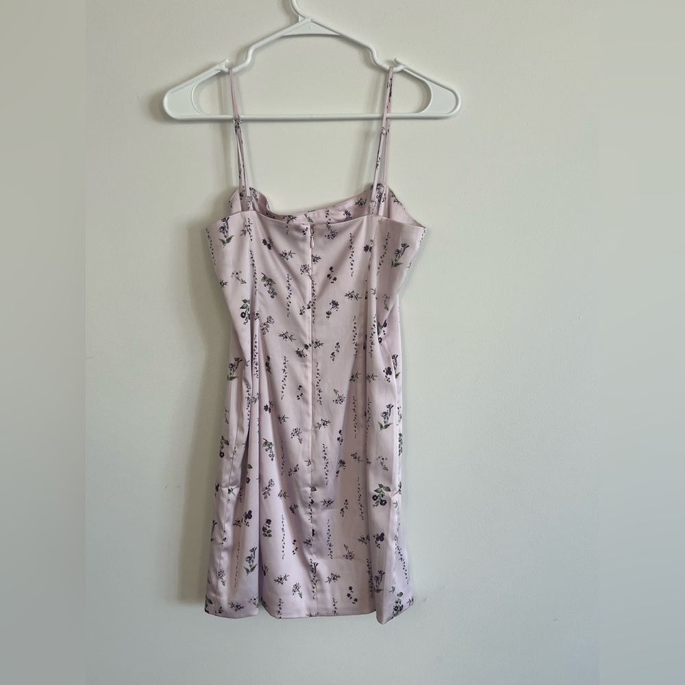 Aritzia Sunday Best Shimmer Violet Floral Mini Dress Size 2